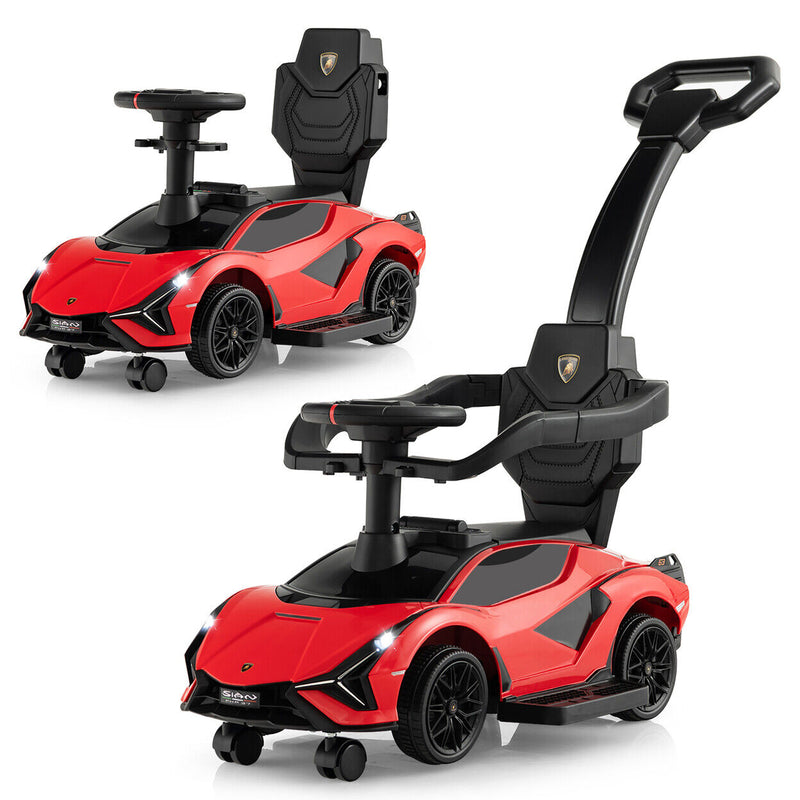 Load image into Gallery viewer, Licensed Lamborghini 3-in-1 Push Car with USB Port for Toddlers: Ride On, Walk, and Stroll in Style!
