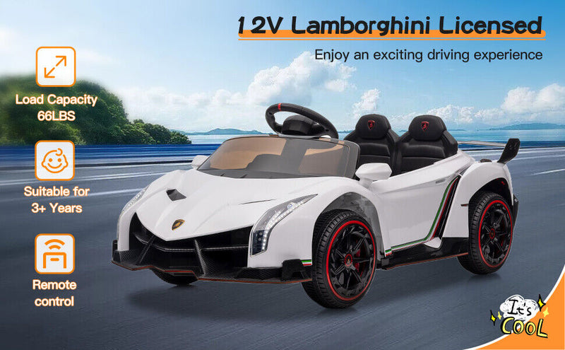 Load image into Gallery viewer, Electric Lamborghini Ride-On Car for Kids with Remote Control and LED Lights
