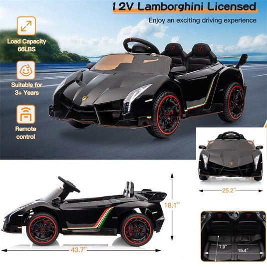 Licensed Lamborghini Electric Ride-On Car for Kids with Remote Control - 12V Vehicle Toy
