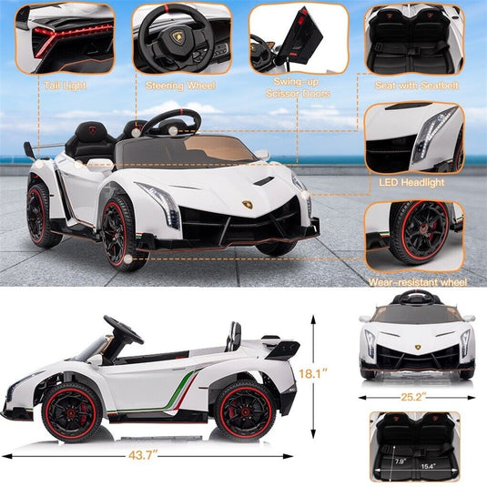 Licensed Lamborghini Electric Ride-On Car for Kids with Remote Control - 12V Vehicle Toy