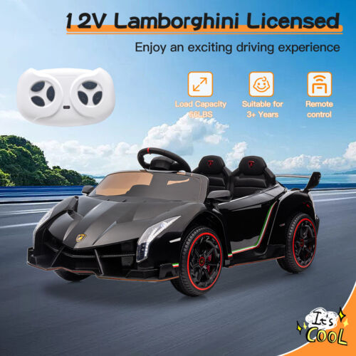 Load image into Gallery viewer, Licensed Lamborghini Electric Ride-On Car for Kids with Remote Control - Black
