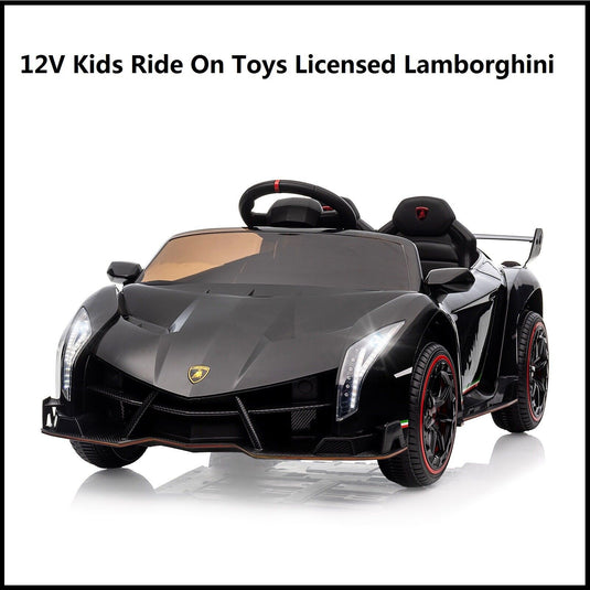 Licensed Lamborghini Electric Ride-On Car for Kids with Remote Control - Black