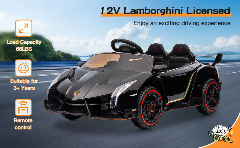 Load image into Gallery viewer, Licensed Lamborghini Electric Ride-On Car for Kids with Remote Control - Black
