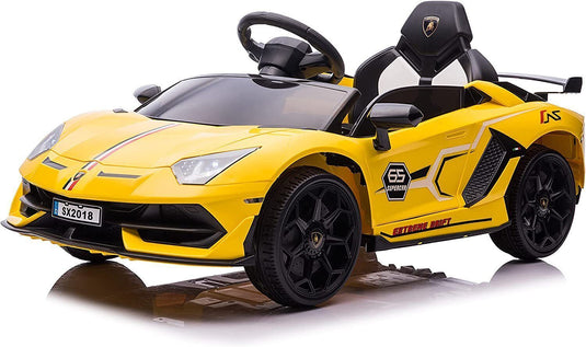 Licensed Lamborghini Kids Electric Ride On Car with Hydraulic Door - 12V Kids Car Toy