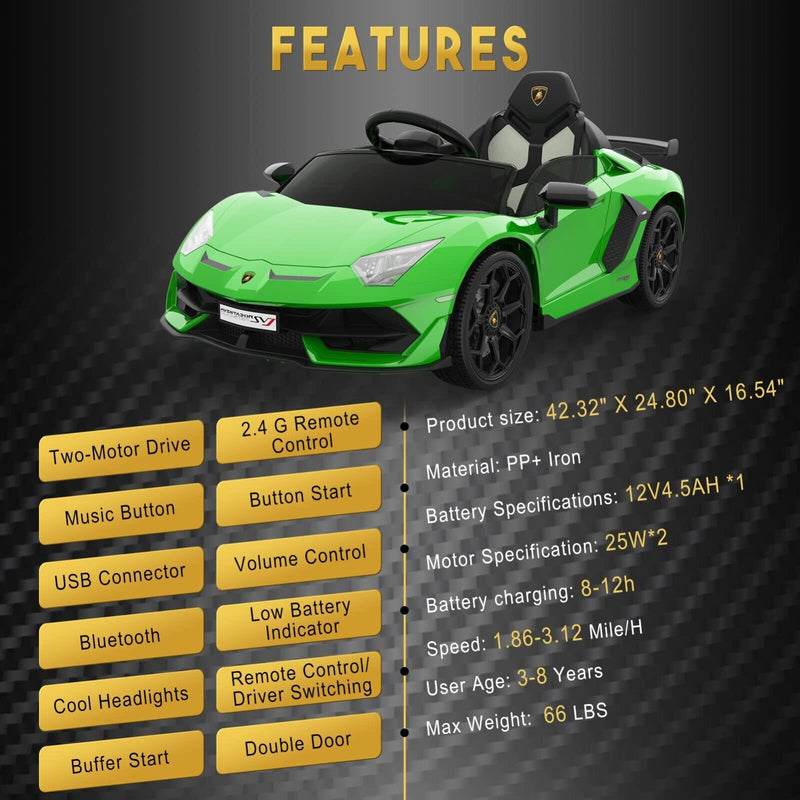 Load image into Gallery viewer, Licensed Lamborghini Kids Ride On Sports Car with Remote Control - 12V Electric Gift
