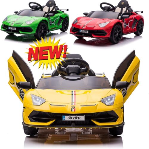 Licensed Lamborghini Ride-On Car for Kids with Hydraulic Doors - 12V 2×35W - Perfect Gift for Young Car Enthusiasts
