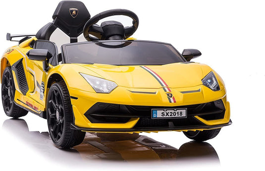Licensed Lamborghini Ride-On Car Toy with Hydraulic Door and 3-Speed Function - 2x35W Motor, 12V Battery