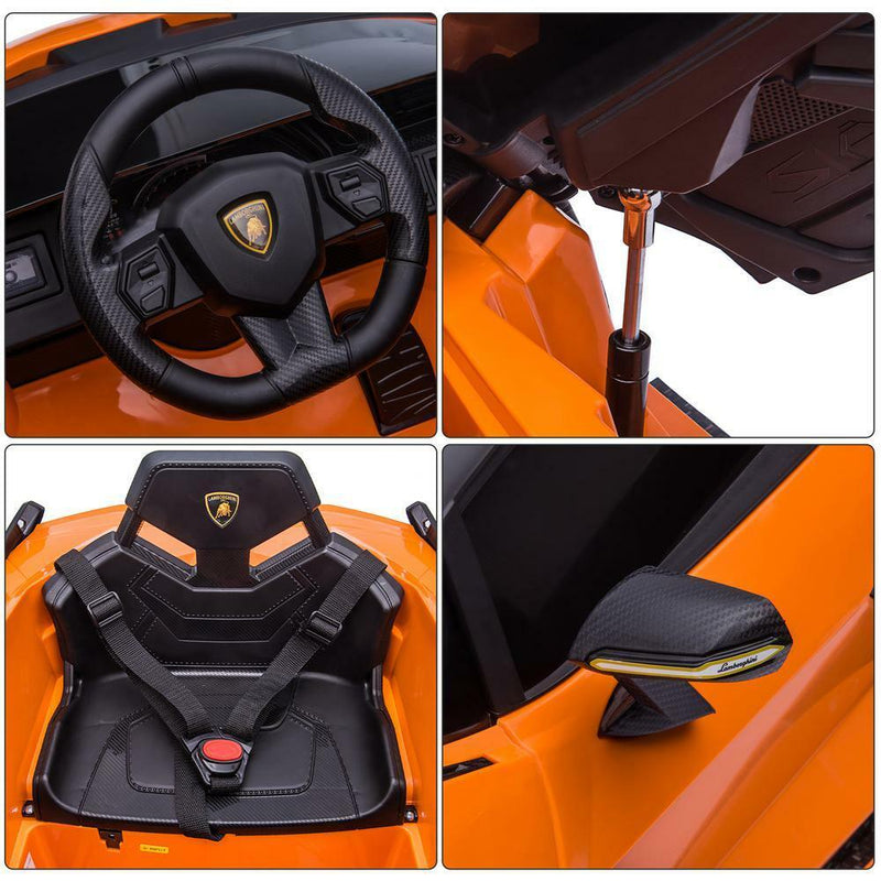 Load image into Gallery viewer, Licensed Lamborghini Sian 12V Electric Ride-On Car for Kids in Orange Plastic
