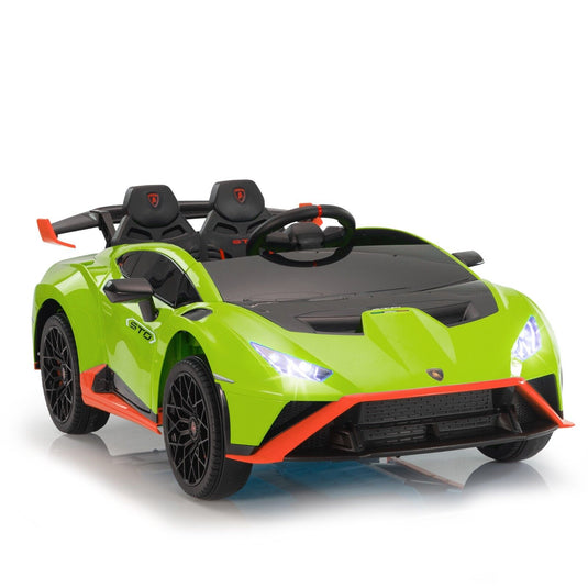 Licensed Lamborghini STO Ride On Car for Kids with RC and Music - 12V Electric Vehicle