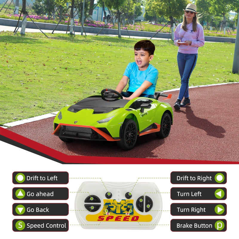 Load image into Gallery viewer, Licensed Lamborghini STO Ride On Car for Kids with RC and Music - 12V Electric Toy Vehicle
