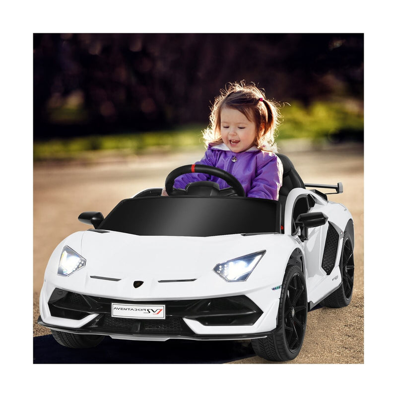 Load image into Gallery viewer, Licensed Lamborghini SVJ RC Ride-On Car for Kids with Trunk &amp; Music - 12V White
