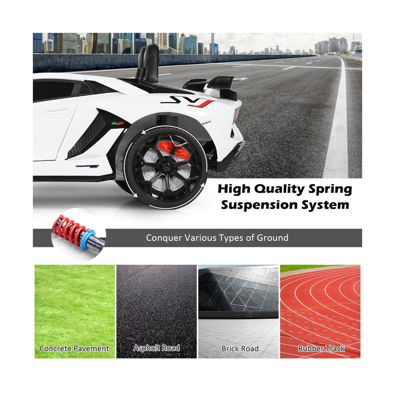 Load image into Gallery viewer, Licensed Lamborghini SVJ RC Ride-On Car for Kids with Trunk &amp; Music - 12V White
