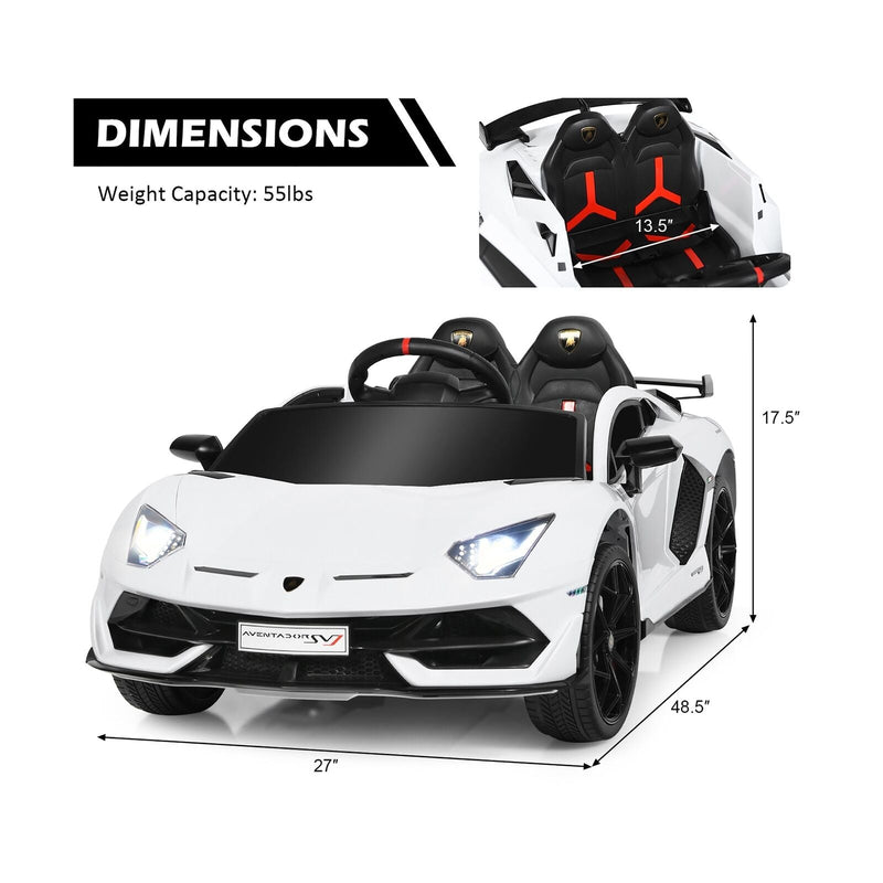 Load image into Gallery viewer, Licensed Lamborghini SVJ RC Ride-On Car for Kids with Trunk &amp; Music - 12V White
