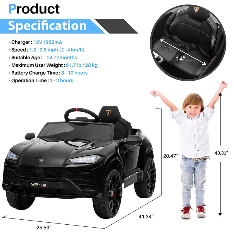 Load image into Gallery viewer, Licensed Lamborghini Urus 12V Electric Ride-On Car for Kids with Remote Control
