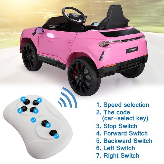 Licensed Lamborghini Urus SUV Ride-On Car for Kids with Remote Control and MP3 Player - 12V