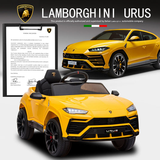 Licensed Lamborghini Urus SUV Ride-On Car for Kids with Remote Control and MP3 Player - 12V