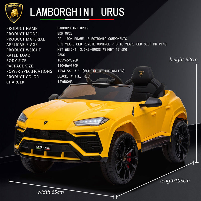 Load image into Gallery viewer, Licensed Lamborghini Urus SUV Ride-On Car for Kids with Remote Control and MP3 Player - 12V
