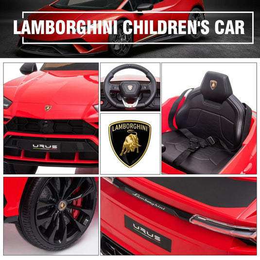 Licensed Lamborghini Urus SUV Ride-On Car for Kids with Remote Control and MP3 Player - 12V