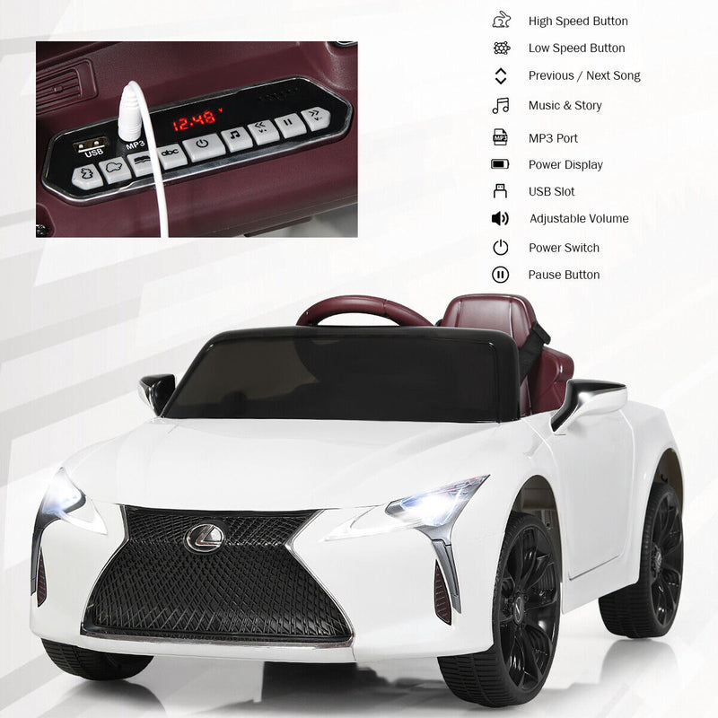 Load image into Gallery viewer, Licensed Lexus LC500 12V Kids Ride-On Car with Remote Control - White

