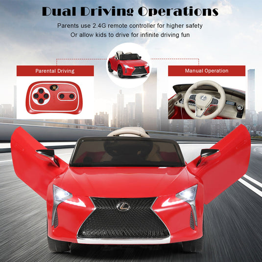Licensed Lexus LC500 Kids Ride On Car with MP3 and Remote Control - Red (12V)