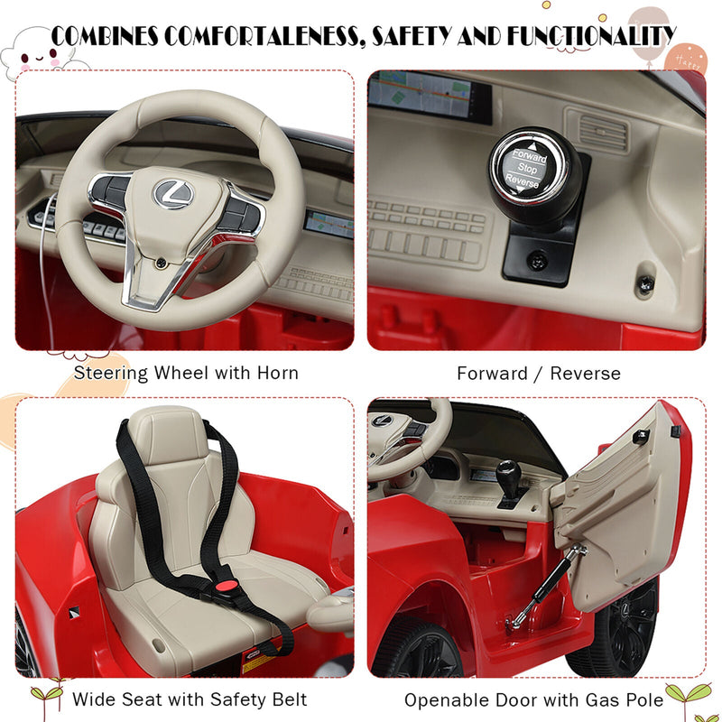 Load image into Gallery viewer, Licensed Lexus LC500 Kids Ride On Car with MP3 and Remote Control - Red (12V)
