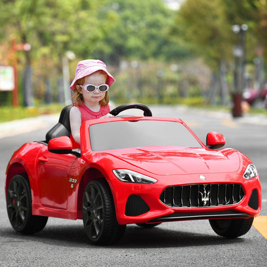 Licensed Maserati GranCabrio 12V Ride-On Car for Kids with Music & Remote Control - Red