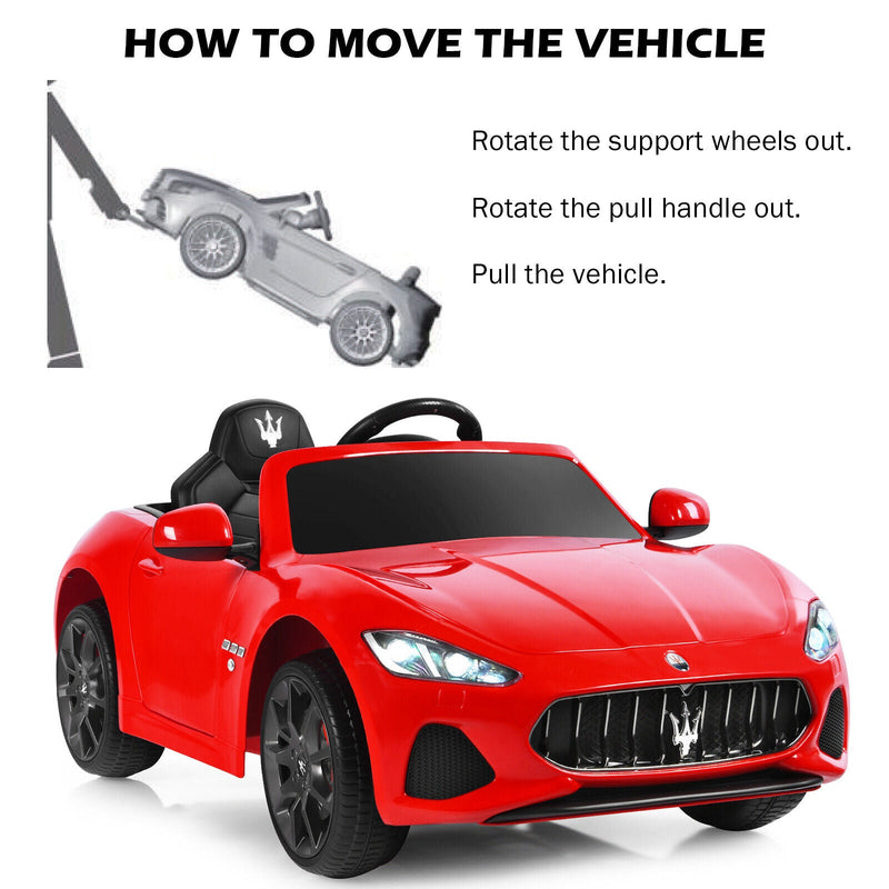 Load image into Gallery viewer, Licensed Maserati GranCabrio 12V Ride-On Car for Kids with Remote Control and Music - Red
