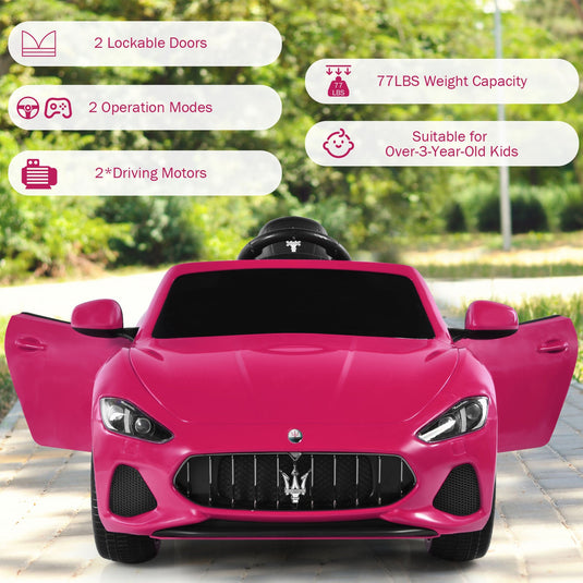 Licensed Maserati GranCabrio 12V Ride On Car with Remote Control and Music for Kids