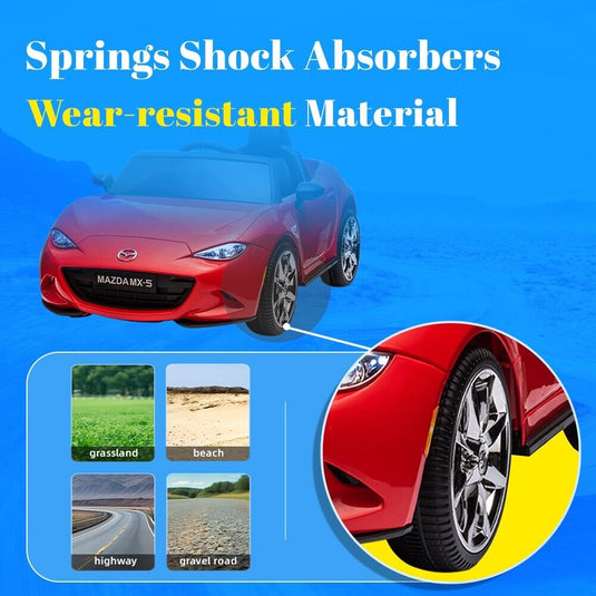 Licensed Mazda 12V Ride-On Car for Kids with Remote Control and LED Lights