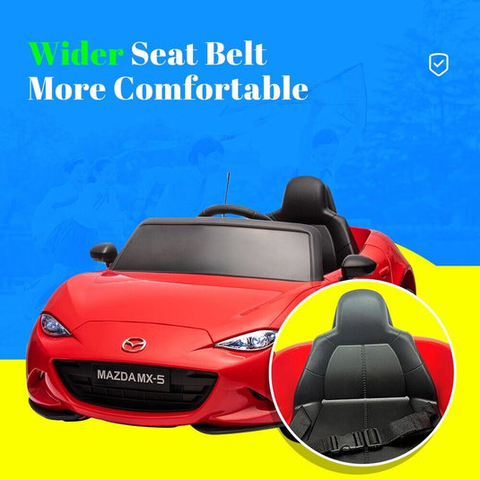 Licensed Mazda 12V Ride-On Car for Kids with Remote Control and LED Lights
