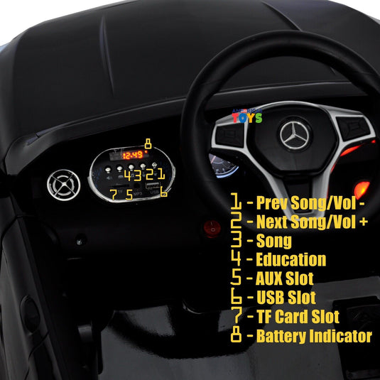 Licensed Mercedes-Benz 12V Kids Ride On Car with R/C and MP3 Music - Available in Multiple Colors