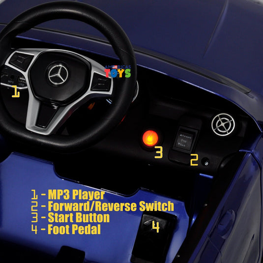 Licensed Mercedes-Benz 12V Kids Ride On Car with R/C and MP3 Music - Available in Multiple Colors