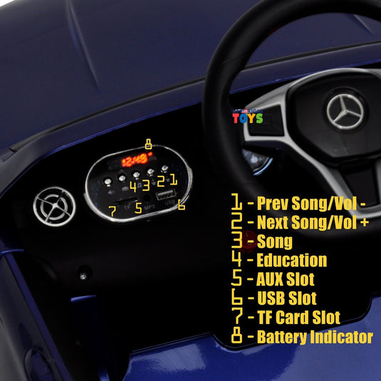 Licensed Mercedes-Benz 12V Kids Ride On Car with R/C and MP3 Music - Available in Multiple Colors