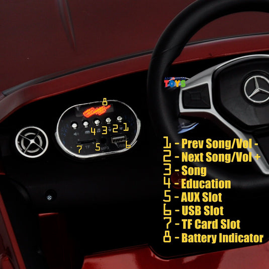 Licensed Mercedes-Benz 12V Kids Ride On Car with R/C and MP3 Music - Available in Multiple Colors