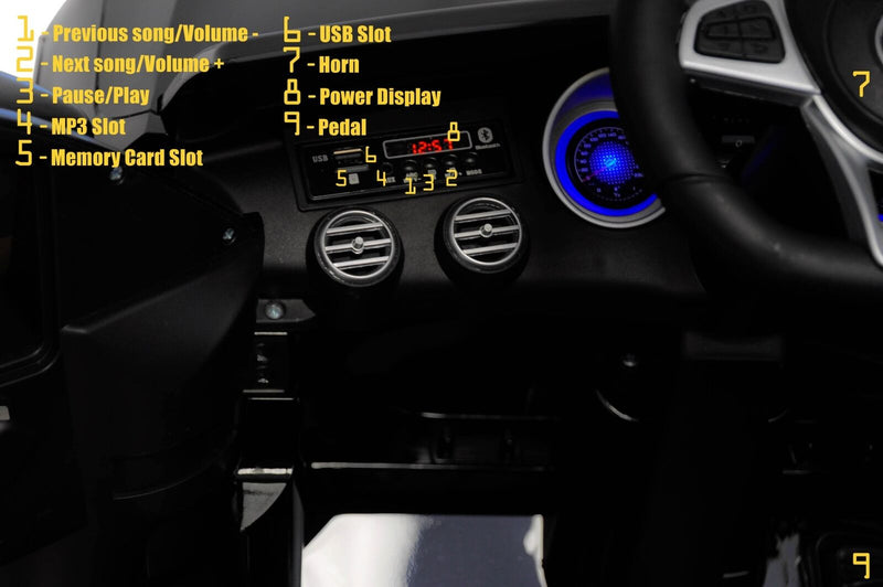 Load image into Gallery viewer, Licensed Mercedes-Benz 12V One Seater Car with R/C and MP3 - Available in Multiple Colors
