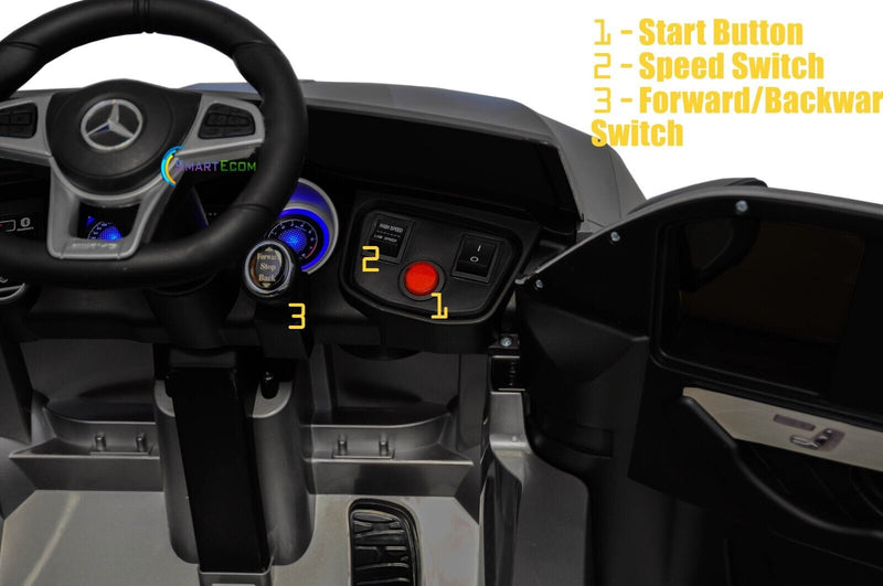 Load image into Gallery viewer, Licensed Mercedes-Benz 12V One Seater Car with R/C and MP3 - Available in Multiple Colors
