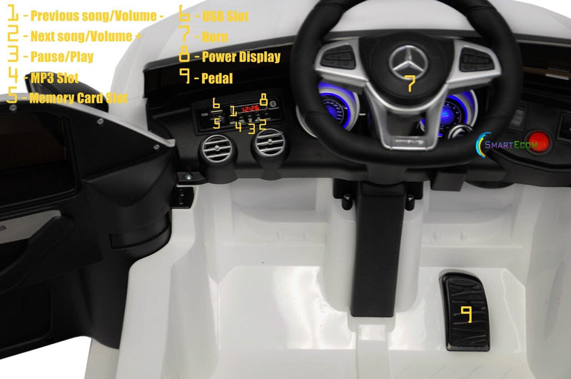 Load image into Gallery viewer, Licensed Mercedes-Benz 12V One Seater Car with R/C and MP3 - Available in Multiple Colors
