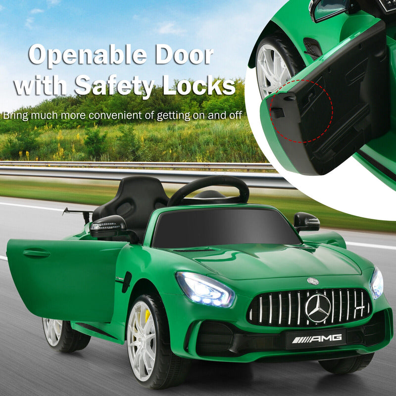 Load image into Gallery viewer, Licensed Mercedes Benz AMG GTR 12V Kids Ride On Car with Remote Control and MP3 Player - Green
