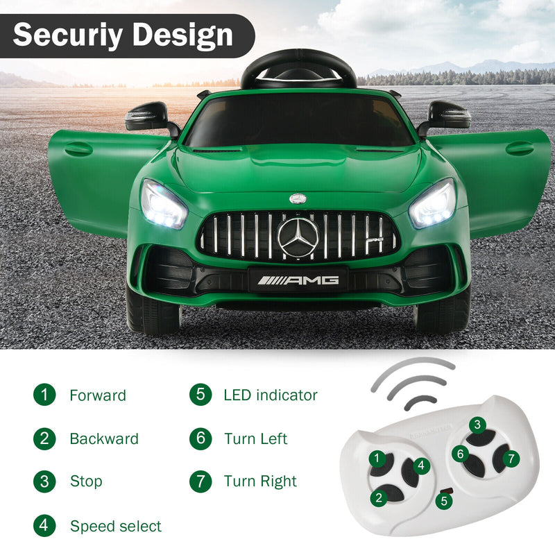 Load image into Gallery viewer, Licensed Mercedes Benz AMG GTR 12V Kids Ride On Car with Remote Control and MP3 Player - Green

