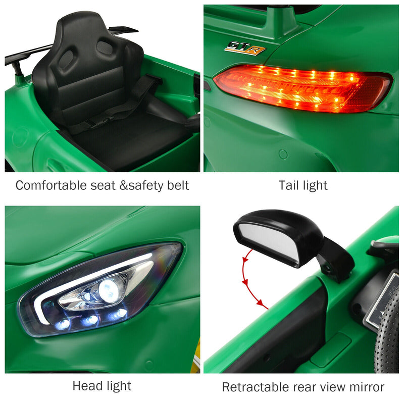 Load image into Gallery viewer, Licensed Mercedes Benz AMG GTR 12V Kids Ride On Car with Remote Control and MP3 Player - Green
