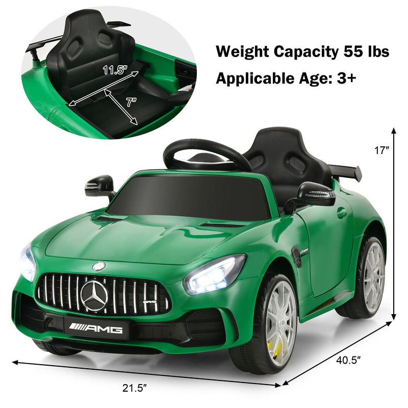 Load image into Gallery viewer, Licensed Mercedes Benz AMG GTR 12V Ride On Car with Remote Control &amp; MP3 Player for Kids - Green
