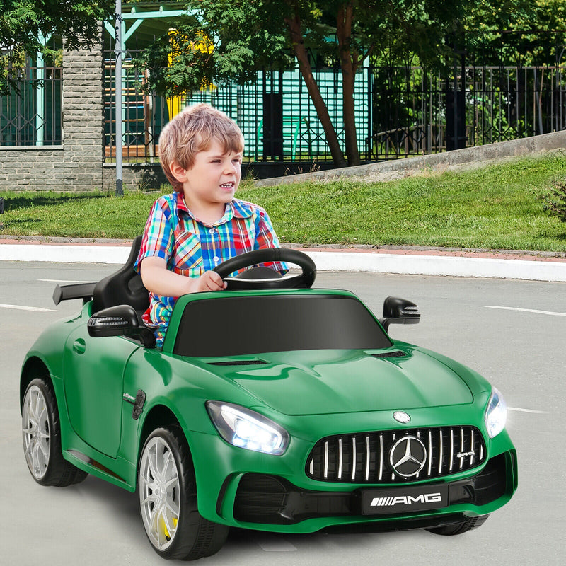 Load image into Gallery viewer, Licensed Mercedes Benz AMG GTR 12V Ride On Car with Remote Control &amp; MP3 Player for Kids - Green
