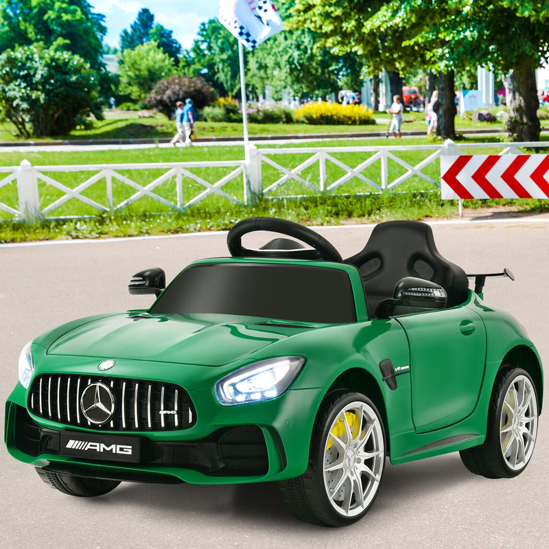 Load image into Gallery viewer, Licensed Mercedes Benz AMG GTR 12V Ride On Car with Remote Control &amp; MP3 Player for Kids - Green
