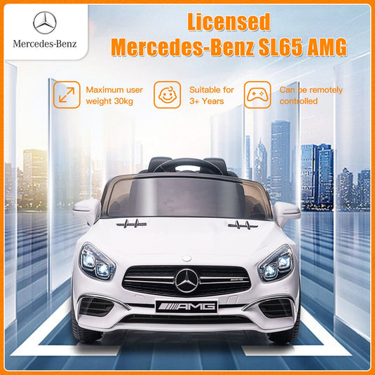 Licensed Mercedes Benz AMG SL65 Electric Ride-On Car for Kids with Remote Control - 12V USA Edition