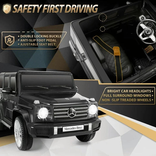 Licensed Mercedes-Benz G500 4WD Electric Ride-On Car for Kids with Parental Remote Control - 12V