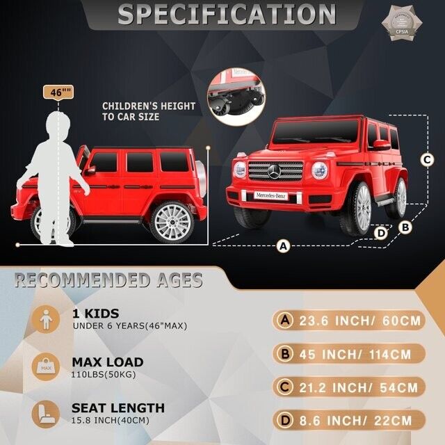 Load image into Gallery viewer, Licensed Mercedes-Benz G500 Kids Ride On Car with Remote Control and Music - 12V

