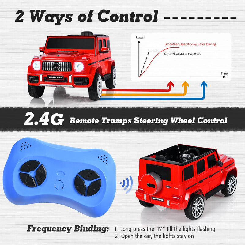 Load image into Gallery viewer, Licensed Mercedes-Benz G63 12V Kids Ride On Car with Music &amp; Remote Control - Red
