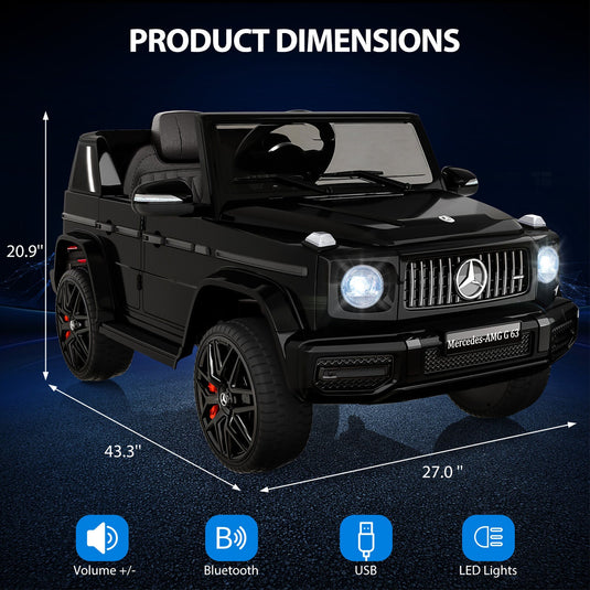 Licensed Mercedes-Benz G63 Electric Ride-On Car for Kids - 12V Battery Powered Vehicle