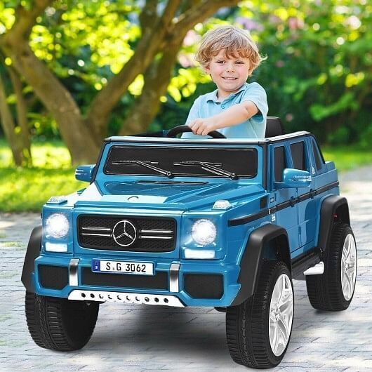 Load image into Gallery viewer, Licensed Mercedes-Benz Kids Ride On Car in Navy Blue - 12V Battery Powered
