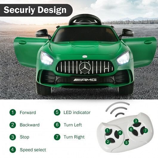 Licensed Mercedes Benz Kids Ride-On Car with Remote Control - Green (12V)